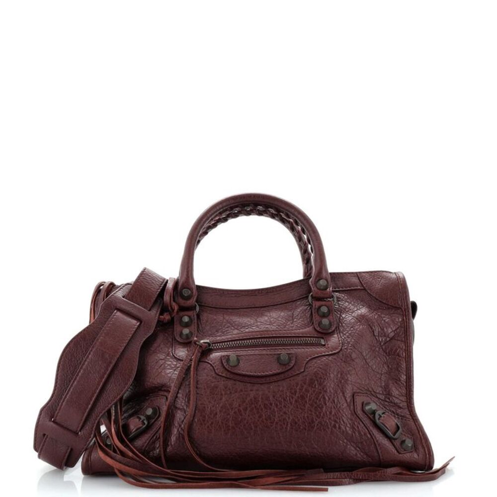 Balenciaga City Classic Studs Bag Leather Small Red